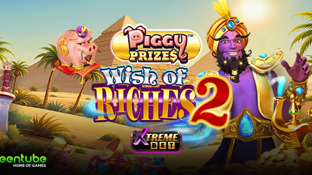 Tampilan visual ceria dari slot Piggy Prizes Wish of Riches 2 dengan elemen koin emas dan karakter babi yang ikonik.