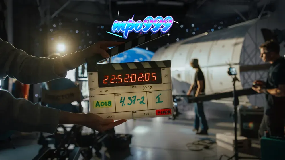Tampilan visual mesin slot bertema film dengan elemen sinematik